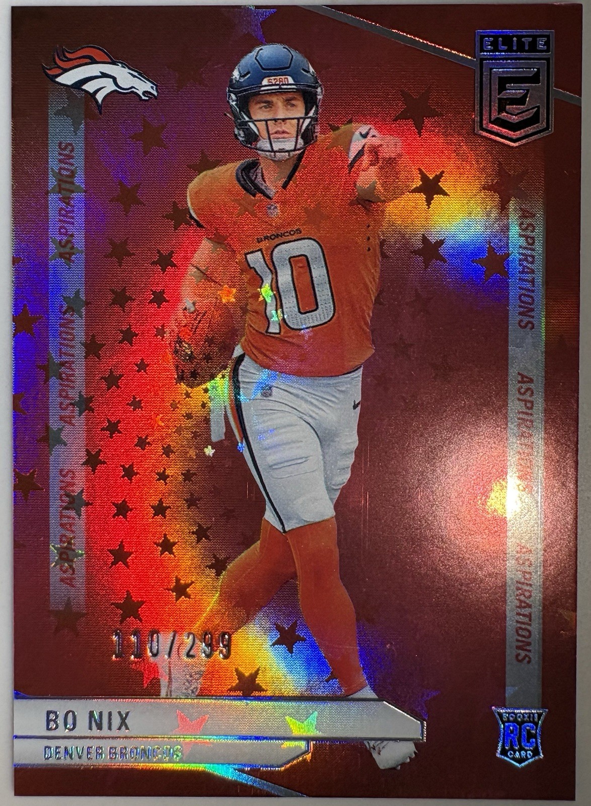 2024 Panini Donruss Elite - Rookies Bo Nix #175 Aspirations Stars /299 (RC)