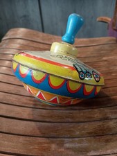 Vintage Spinning Top Metal Tin Toy Circus Train Ohio Art