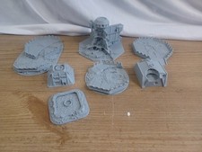 7 Piece Ruined & Destroyed Military Buildings, Battletech, Legions Imperalis. C2
