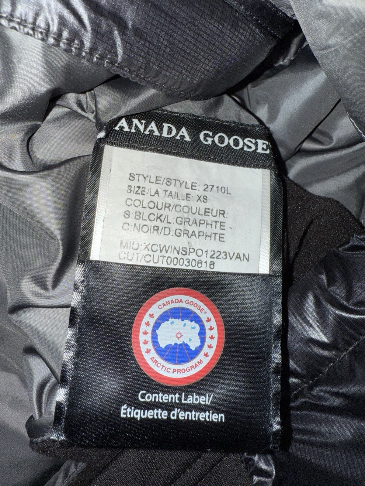 CANADA GOOSE Womens Cypress Hooded Jacket Mid Length Quilted Black Size XS thumbnail 5