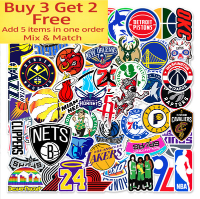 50pcs Waterproof Vinyl Stickers NBA Teams LOGO Basketball Luggage Phone Laptop