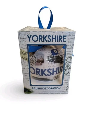 ELGATE Yorkshire Christmas Bauble Tree Decoration Holiday York Scarborough Leeds 8cm H