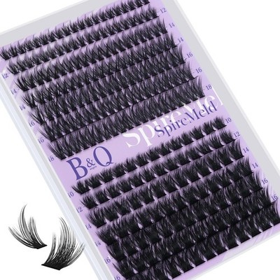 B&Q SpireMeld Manga Lash Clusters - 280Pcs Voluminous & Fluffy Ultra-soft 0.0...