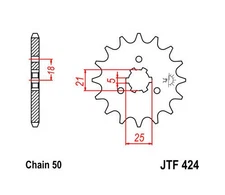 JT Front Sprocket 530 17T for Yamaha RD400 1976-1978