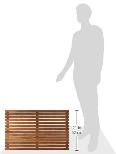 Alfombrilla de ducha o puerta Zen Spa en madera maciza de teca y acabado aceitado, 31,5 por 19,5-... Foto 2 de 3