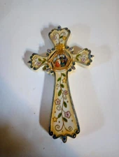 Vintage Roman Inc. Rare Hand Painted Crucifix