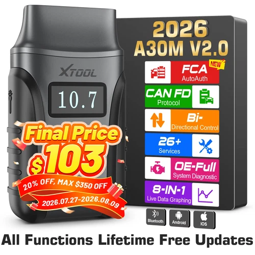 XTOOL A30M V2.0 Bidirectional Scan Tool Diagnostic Scanner Auto Code Reader