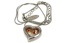 DISNEY HEART LOCKET SILVER NECKLACE FLOATING LITTLE MERMAID LOVE CROWN CHARM