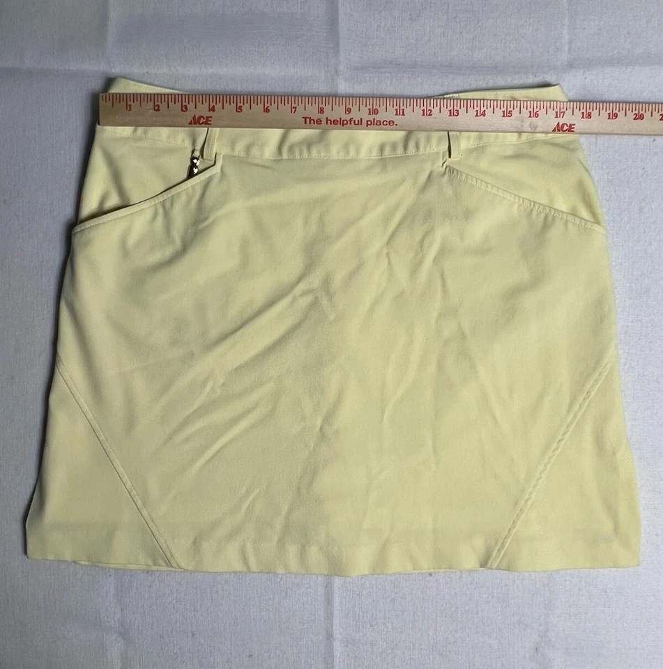 Falda de golf deportiva Haley para mujer talla 12 bolsillos amarillos mantequilla 34 cintura Foto 2 de 4