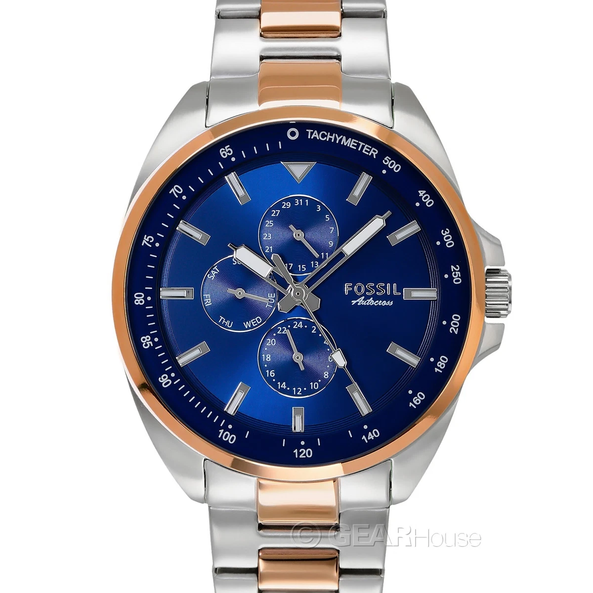 Perfect boyfriend multifunction shop blue stainless steel watch