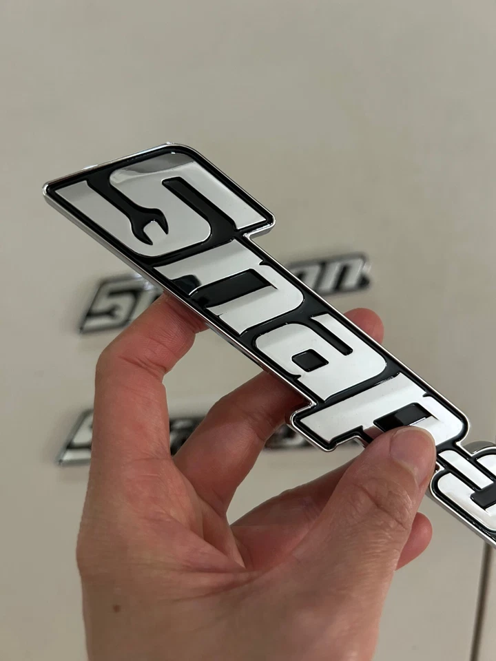 3PCs SNAP-ON TOOL BOX LOGO EMBLEM Chrome Silver Badge Decal 8" INCH LONG - NEW - image 3 of 4