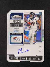 2023 Contenders Marvin Mims Rookie Ticket Stub Autograph 17/19 Broncos RPS #124