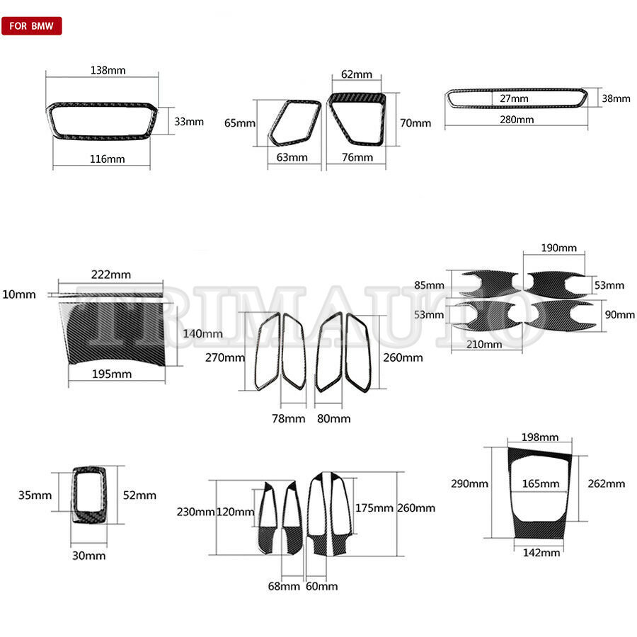 For BMW 3 Series G20 Carbon Fiber Interior Trim Cover Set Kit 20192021 20pcs eBay