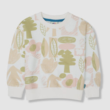  62 Mon Coeur Kids Girl's Ivory Forest Print Pullover Sweater Size 4Y