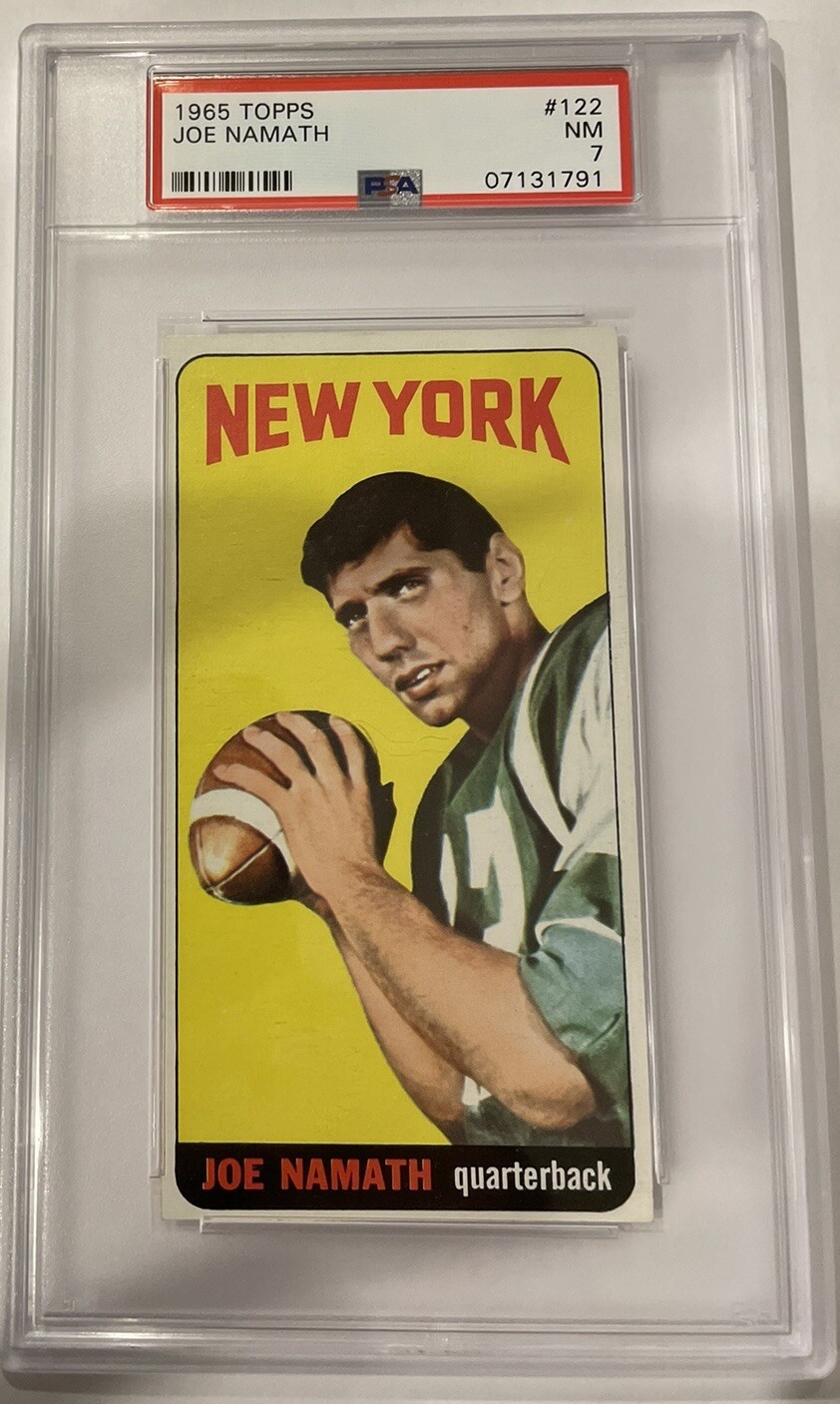 1965 Topps Joe Namath Rookie Card #122 HOF Jets - Certified PSA 7 POP 127 RARE