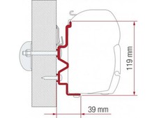 Fiamma Adapter Bracket 400cm Fiat Rapido Series 9DF / 9M / 10 for F45 F70 Awning