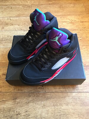 jordan 5 black new emerald fire red