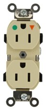 Leviton 15-Amp, 125 Volt, Narrow Body Duplex Receptacle, Straight Blade, Hospita