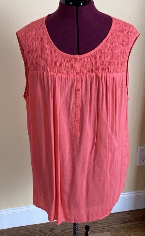 BODEN UK Women's Pretty Smocked Vest Top US Size 18 Pink, WA498, New with Tags