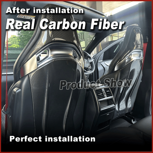 2Satz Carbon Sitzabdeckung Abdeckung Sitze für Benz W176 W117 A35 A45 CLA45AMG - Picture 3 of 16