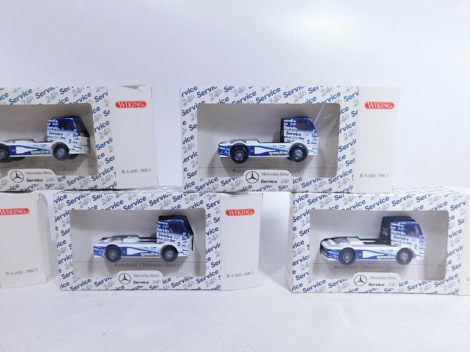 7x wiking H0 1:87 Camion da Corsa MB: B 6.600.000 3 + 1 Mint + Box # CR36-0,5 - Immagine 3 di 3