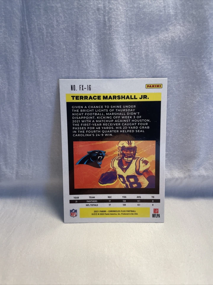 2021 Flux Silver Terrance Marshall Jr Rookie Panthers - Image 2 of 2