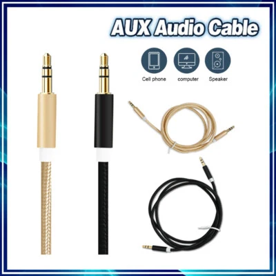 BOSION 3.5mm AUX Audio Nylon Braided Cord Cable PC iPod Car Phone headphone more