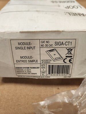 Edwards SIGA-CT1 Single Input Module for Fire Alarm System - White | eBay