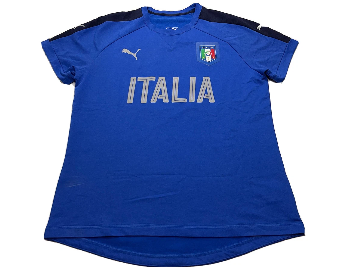 Men's Puma Italy Italia FIGC Soccer Training Shirt Size XL Blue
