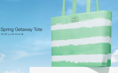 #ad #ad Clinique x Drawbertson Green amp; White Shopping Tote Bag NWT $12.99