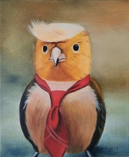 ORIGINAL Oil Painting Contemporary art Wall Art Bird's Dove of peace President