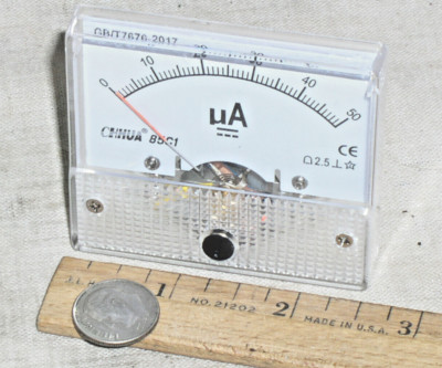 BRAND NEW 50 UA 50uA DC MICRO AMP CURRENT AMP A AMMETER ANALOG PANEL METER USA