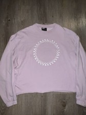 Nike Sweatshirt Womens size Medium Purple long Sleeve Crop Top circle of swoosh