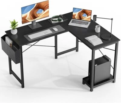 JHK L Shaped Computer Desk Gaming Corner 50 Inch Home Office Writing PC Wooden Table