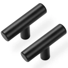30 Pack Cabinet Knobs Matte Black Drawer Knobs Stainless Steel 2 Inch Overall...