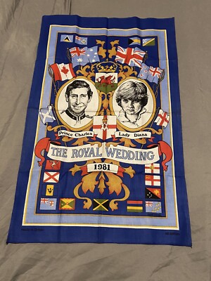 Royal Wedding Charles und Dianna 1981 Sammlerstück Geschirrtuch 
