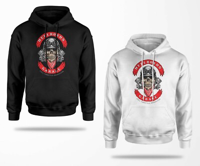 Biker Hoodie B0040 Chopper Bobber Oldschool Motorrad Skull Schrauber Vintage