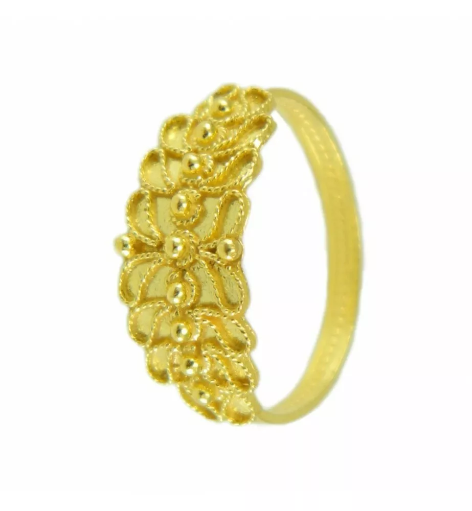 Sardinian Yellow Gold Filigree Sardinian Ring Handmade SARDINIAN JEWELRY
