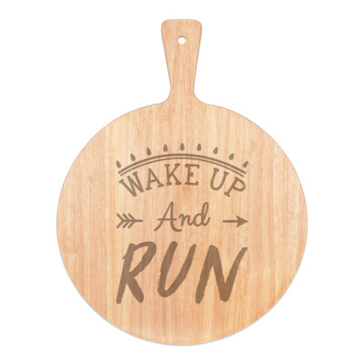 Wake Up And Run Runner Pizzabrett Paddel Holz Lauf Marathon lustig