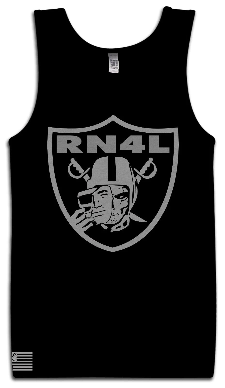 RN4L Skull Off Black & Silver Tank Top (New) Las Vegas Edition