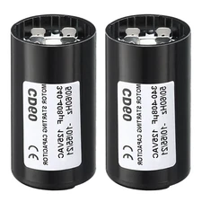 2 Pack Motor Start Capacitor 340-408uF/Mfd 125V 50/60Hz CD60 Run Capacitor Motor