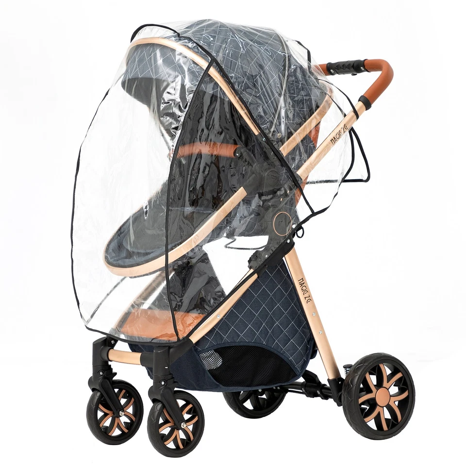 Super 2 in 1 Baby Stroller Reversible Convertible Infant Bassinet Carriage Blue - Image 4 of 4