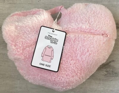 PRIMARK SNUDDIE TO GO PINK LOVE HEART LADIES WOMANS ADULT HOODED