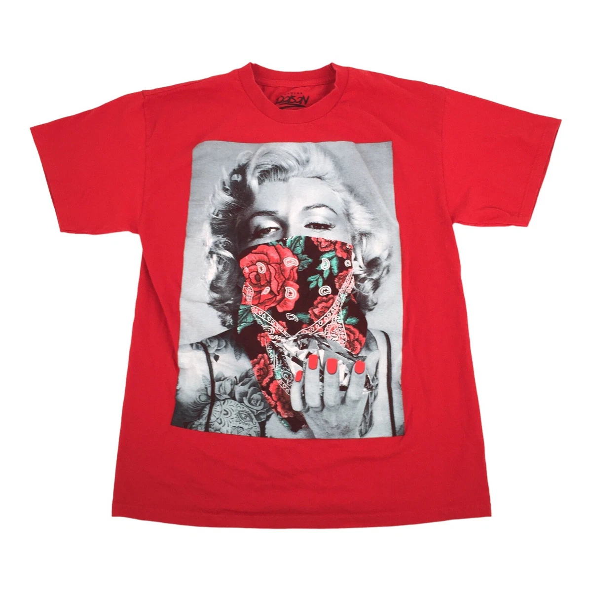 Popular Poison Marilyn Monroe Bandanna Gangstar Short Sleeve T Shirt Large Red