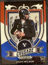 2021 Prizm Draft ZACH WILSON RC CRUSADE RED, WHITE & BLUE PRIZM ROOKIE MINT!