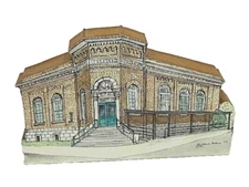 Reinbrook House Cottage Shelf Sitter Figurine Vtg Old Post Office Edwardsville