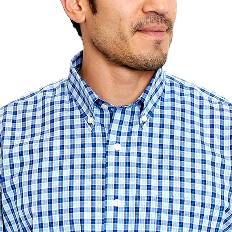 kirkland mens dress shirts Kirkland Signature Men's Traditional Fit Dress Shirt, Blue Plaid, 17½ x  34/35