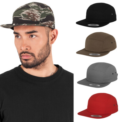 Yupoong Classic Jockey Cap Flexfit Basecap Radlercap flach Baumwolle Unisex Neu