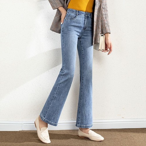 Lady Flared Jeans Retro Bell Bottom Denim Pants Slim Fit Bootcut ...