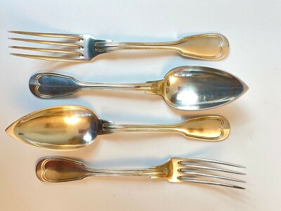 Gabeln & Löffel Vintage 9'' Servierset Silber Teller - Herstellermarke siehe Fotos